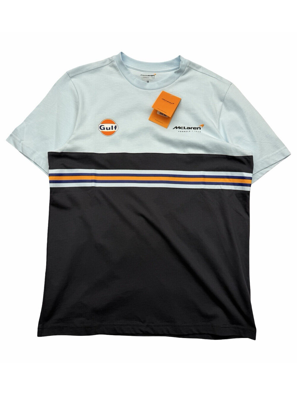 McLaren Formula 1 Team Gulf Striped T-Shirt Blue Size M
